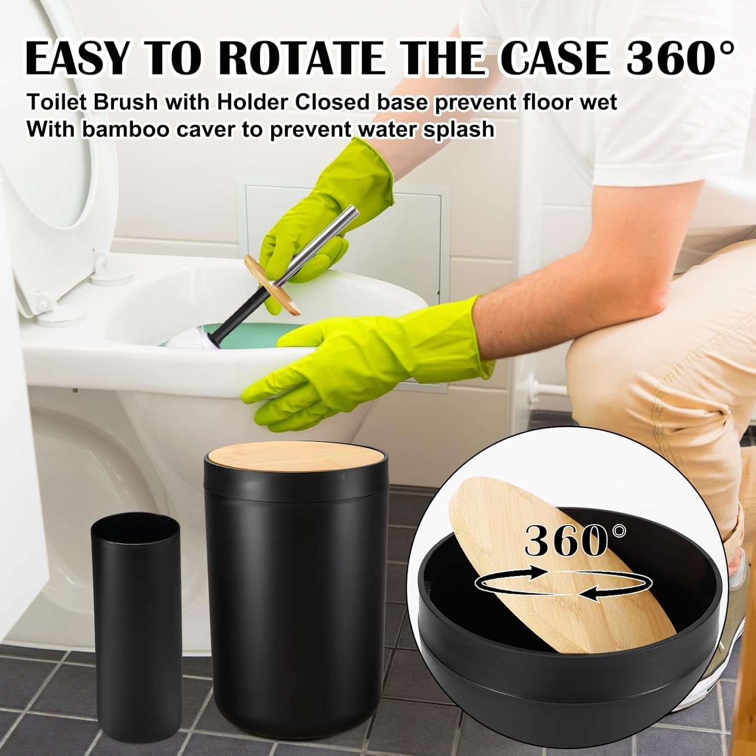 9Pcs Black Bathroom Accessories Set with Trash Can Bathroom Set Black Bathroom Accessories Bathroom Decor