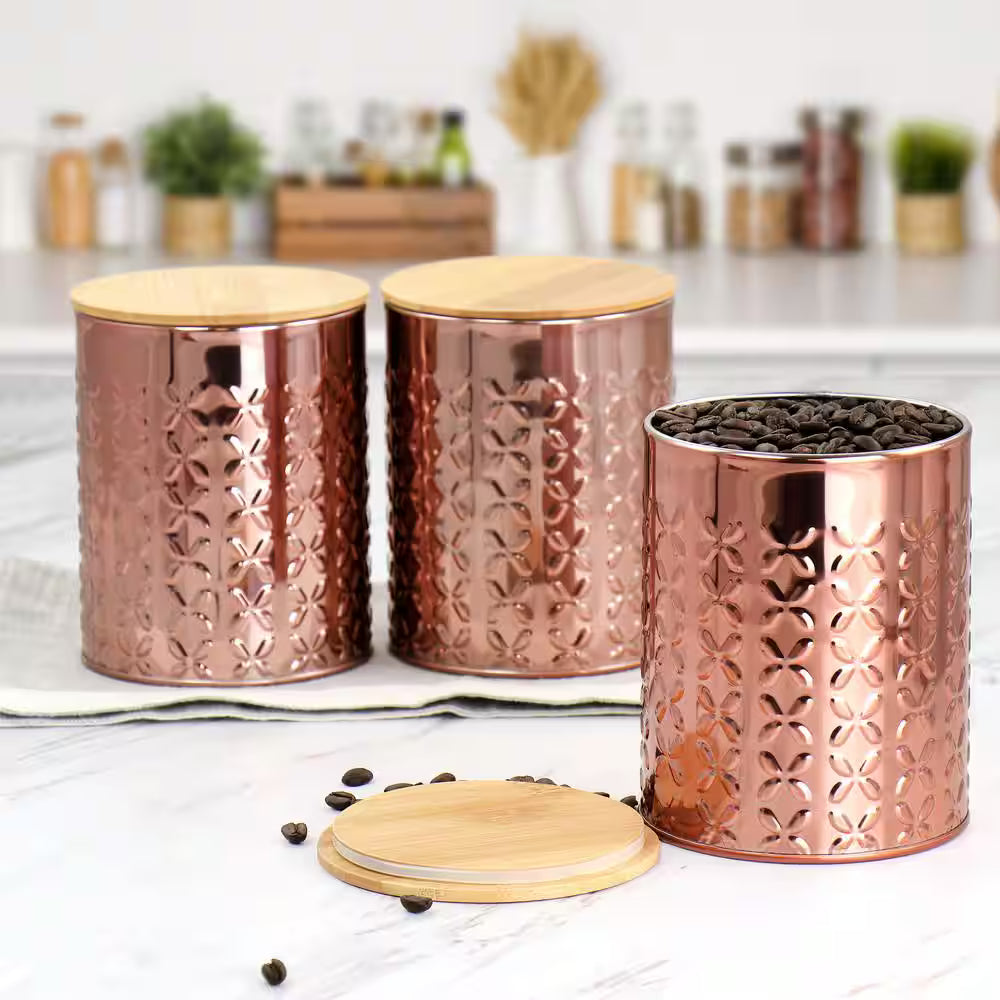3-Piece Aluminum Canister Set in Copper