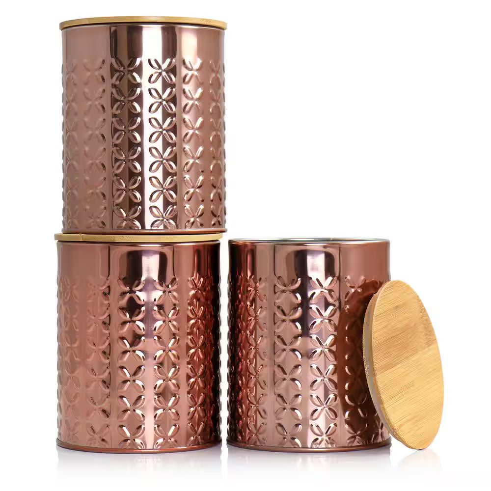 3-Piece Aluminum Canister Set in Copper