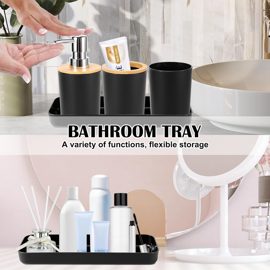 9Pcs Black Bathroom Accessories Set with Trash Can Bathroom Set Black Bathroom Accessories Bathroom Decor