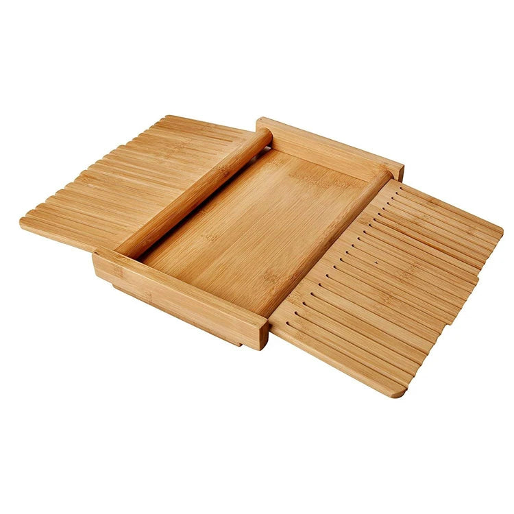 Durable Eco-Friendly Bamboo Bread Slicer & Chopping Block with Dishwasher Safe Modern Design and Custom Logo