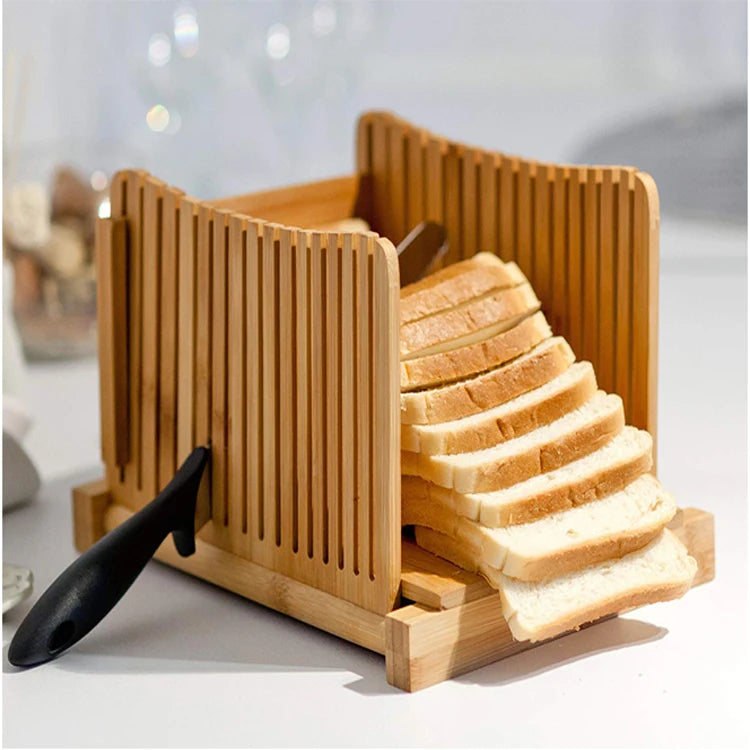 Durable Eco-Friendly Bamboo Bread Slicer & Chopping Block with Dishwasher Safe Modern Design and Custom Logo