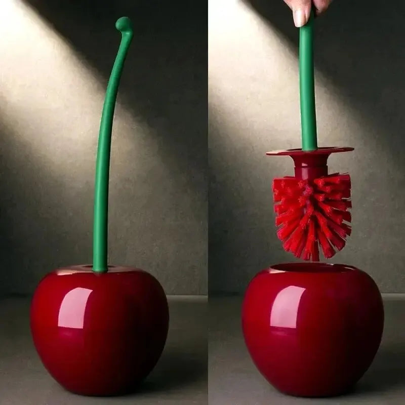 Red Toilet Brush Creative Lovely Cherry Shape Lavatory Toilet Brush Holder Set Toilet Holder Bathroom Accessories
