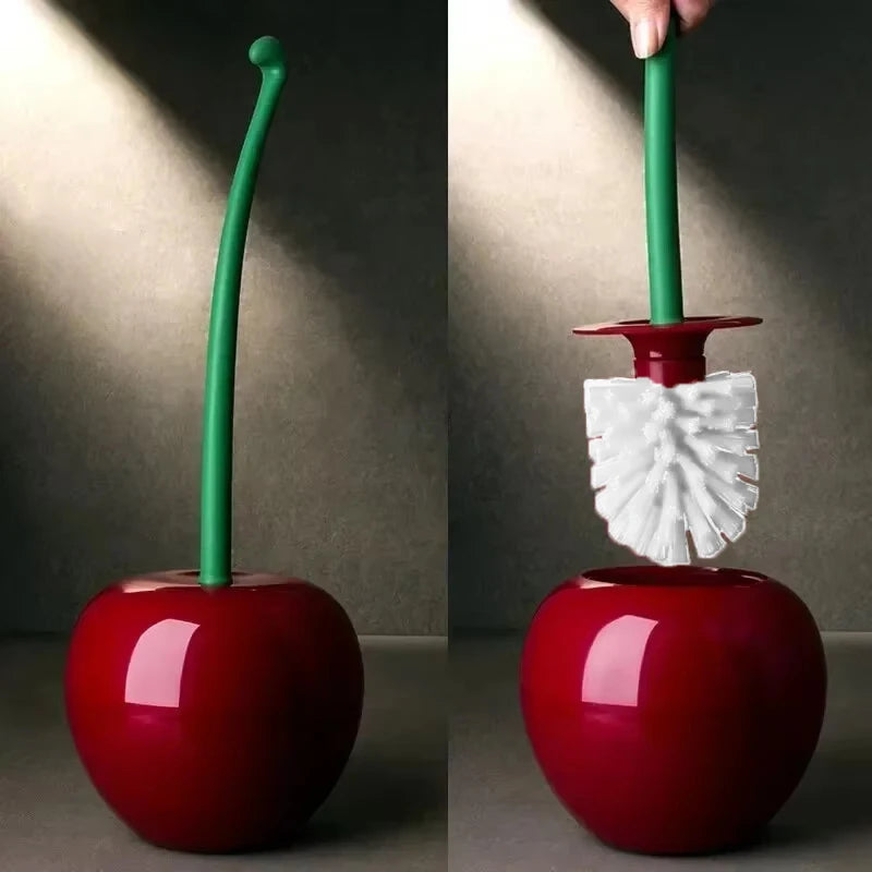 Red Toilet Brush Creative Lovely Cherry Shape Lavatory Toilet Brush Holder Set Toilet Holder Bathroom Accessories