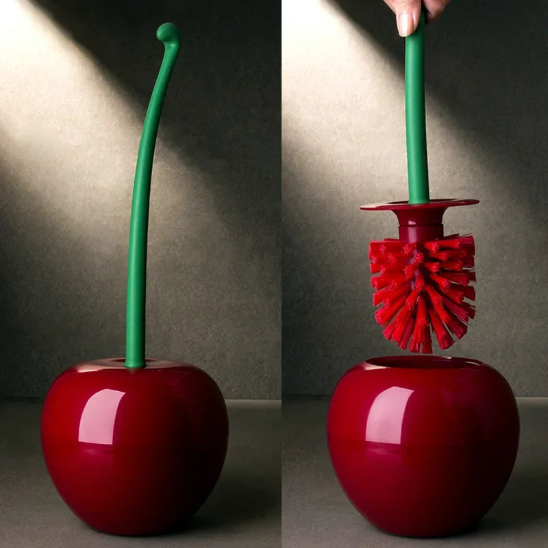 Red Toilet Brush Creative Lovely Cherry Shape Lavatory Toilet Brush Holder Set Toilet Holder Bathroom Accessories