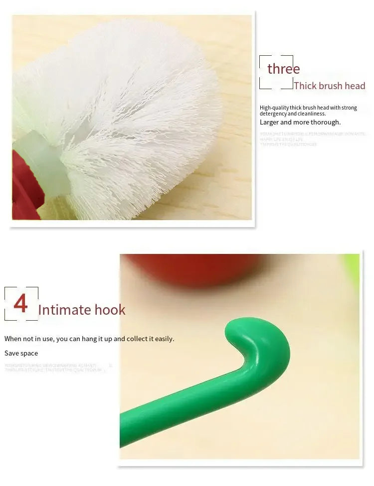 Red Toilet Brush Creative Lovely Cherry Shape Lavatory Toilet Brush Holder Set Toilet Holder Bathroom Accessories