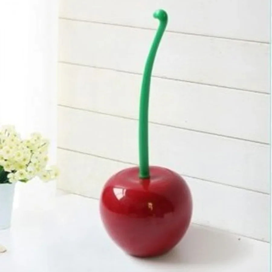 Red Toilet Brush Creative Lovely Cherry Shape Lavatory Toilet Brush Holder Set Toilet Holder Bathroom Accessories
